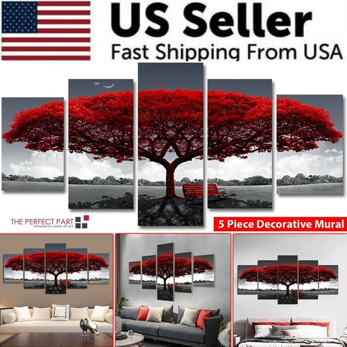 5Pcs Canvas Print Paintings Landscape Pictures Wall Art Modern Living