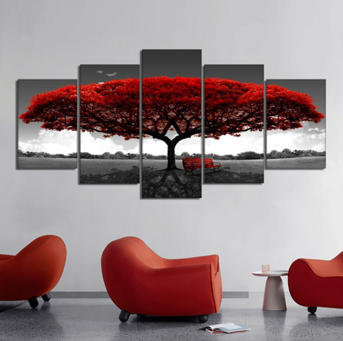 5Pcs Canvas Print Paintings Landscape Pictures Wall Art Modern Living