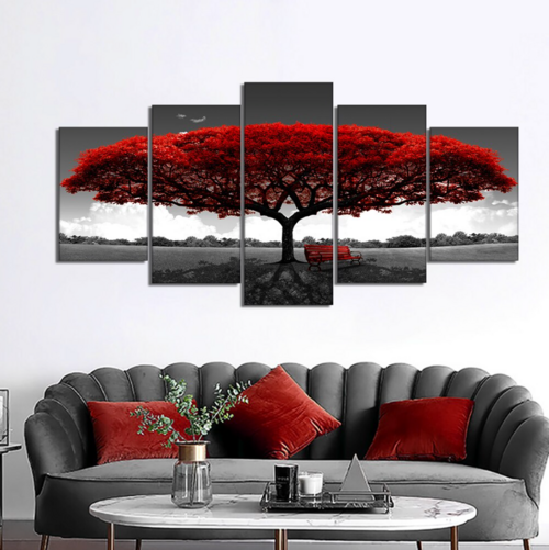 5Pcs Canvas Print Paintings Landscape Pictures Wall Art Modern Living