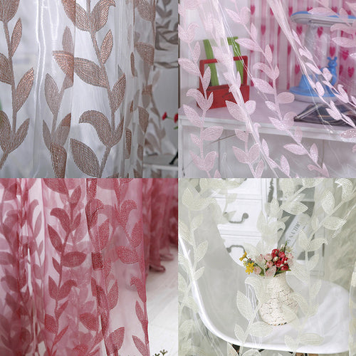 Voile Super Leaves Printed Tulle Living Room