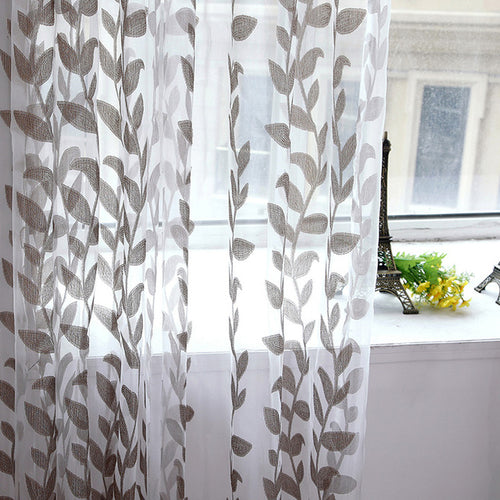 Voile Super Leaves Printed Tulle Living Room