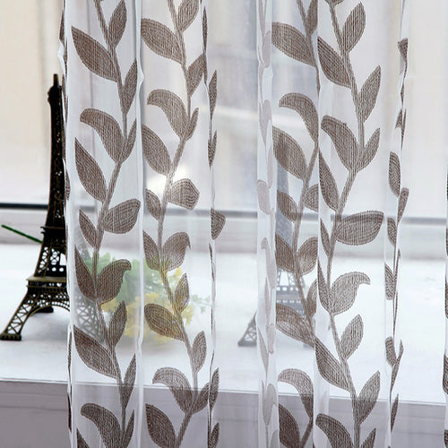 Voile Super Leaves Printed Tulle Living Room