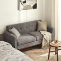 Grey Mid Century Modern Loveseat Sofa 65.3 Inch Living Room
