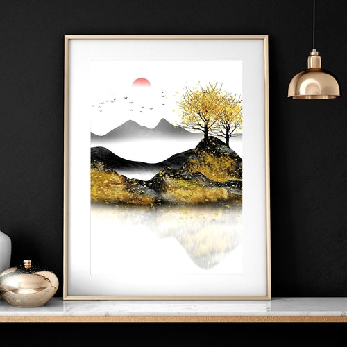 Paintings for bedroom walls | set of 3 framed wall art