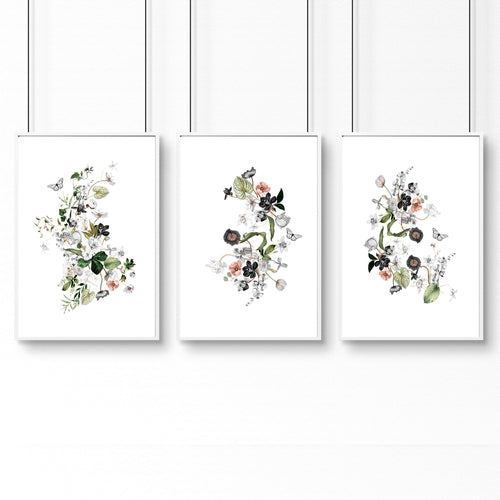 Paintings for home office | set of 3 wall art prints