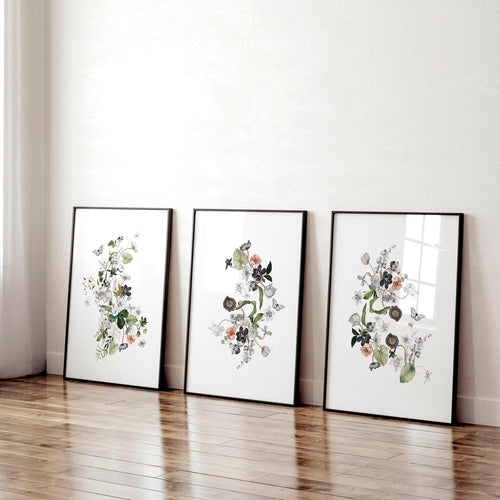 Paintings for home office | set of 3 wall art prints